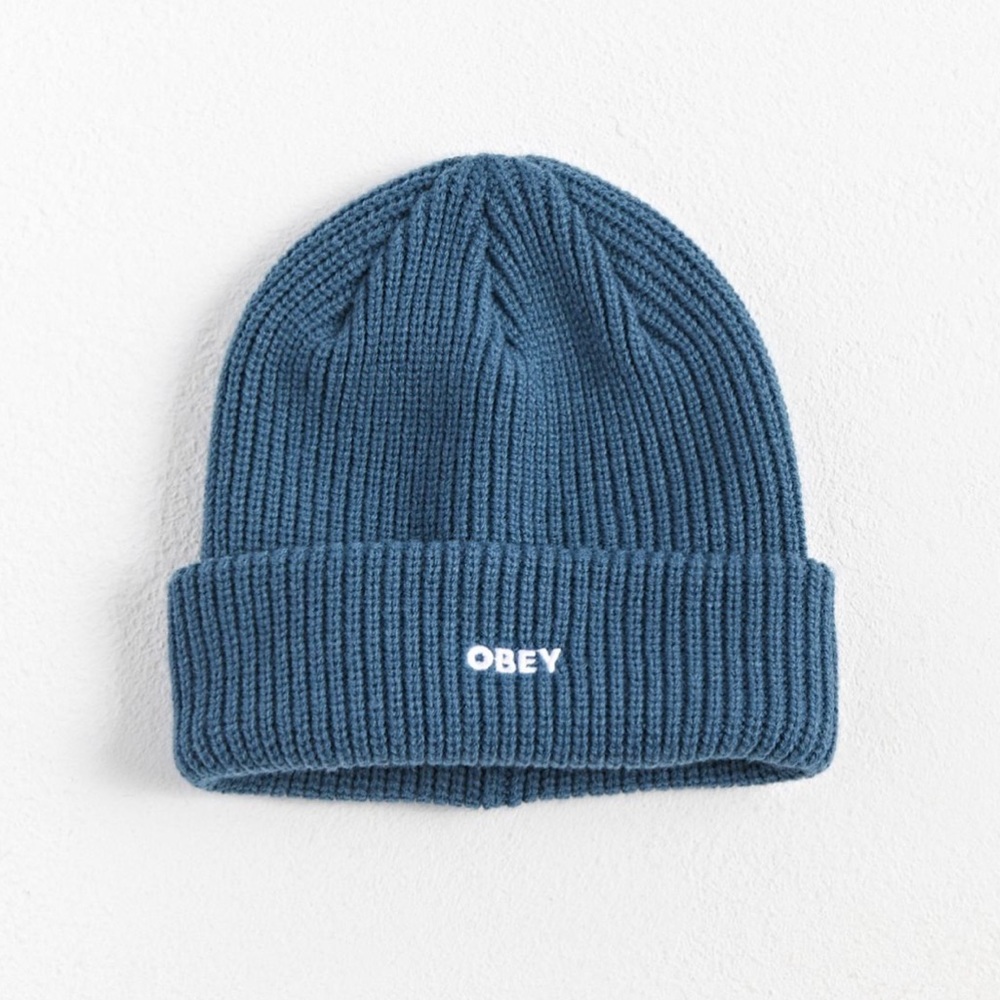 Urban Outfitters Obey Blue Ribbed Beanie